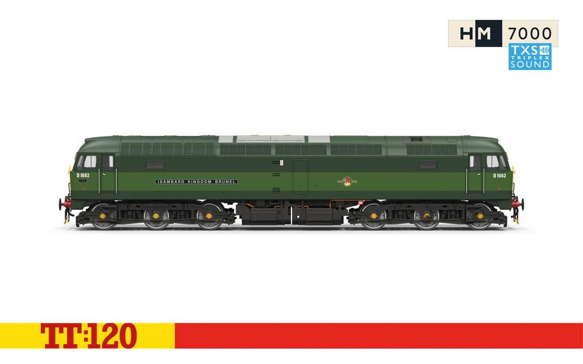 Hornby TT3096TXS BR Two-Tone Green - Class 47 - D1662 Isambard Kingdom Brunel - DCC Sound Fitted TT120 Gauge *PRE ORDER £206.99*
