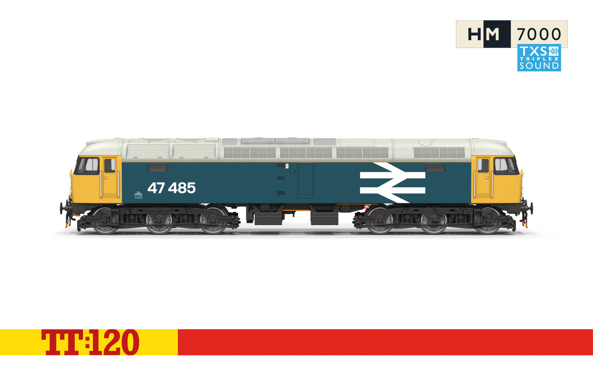 Hornby TT3097TXS BR Large Logo Blue - Class 47 - 47485 - DCC Sound Fitted TT120 Gauge *PRE ORDER £206.99*