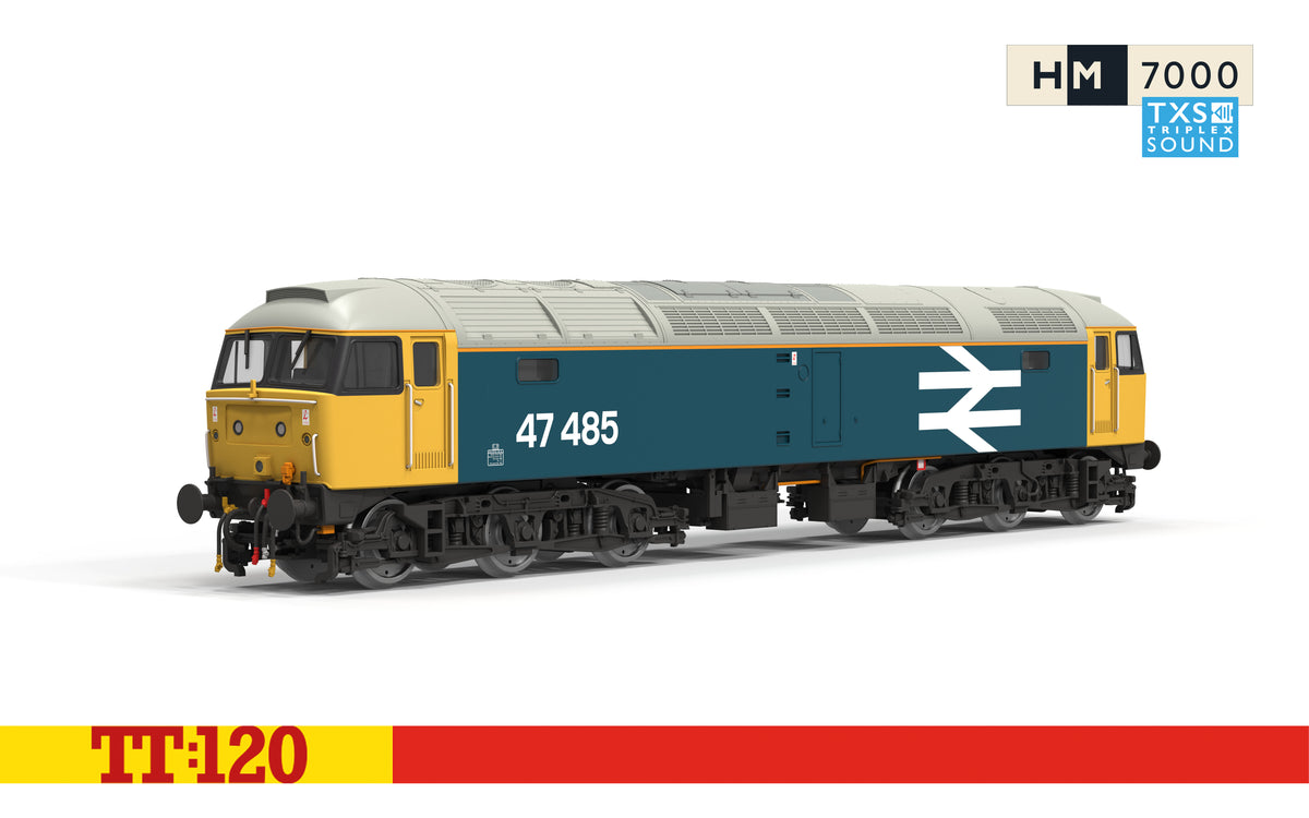 Hornby TT3097TXS BR Large Logo Blue - Class 47 - 47485 - DCC Sound Fitted TT120 Gauge *PRE ORDER £206.99*