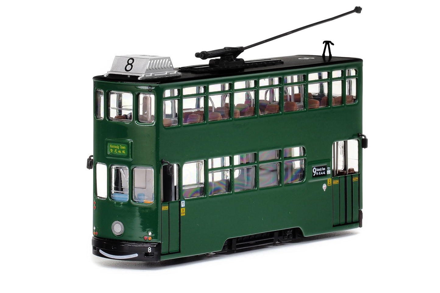 80m TT33684 Hong Kong Tramways Tram Route #8 Kennedy Town 1/76 Scale