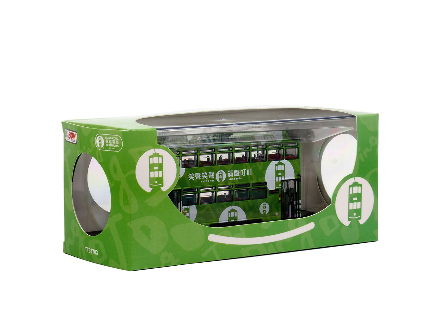 80m TT33703 Hong Kong Tramways 'Catch a Ride  Catch a Smile' Hong Kong Tramways  1:76 Scale