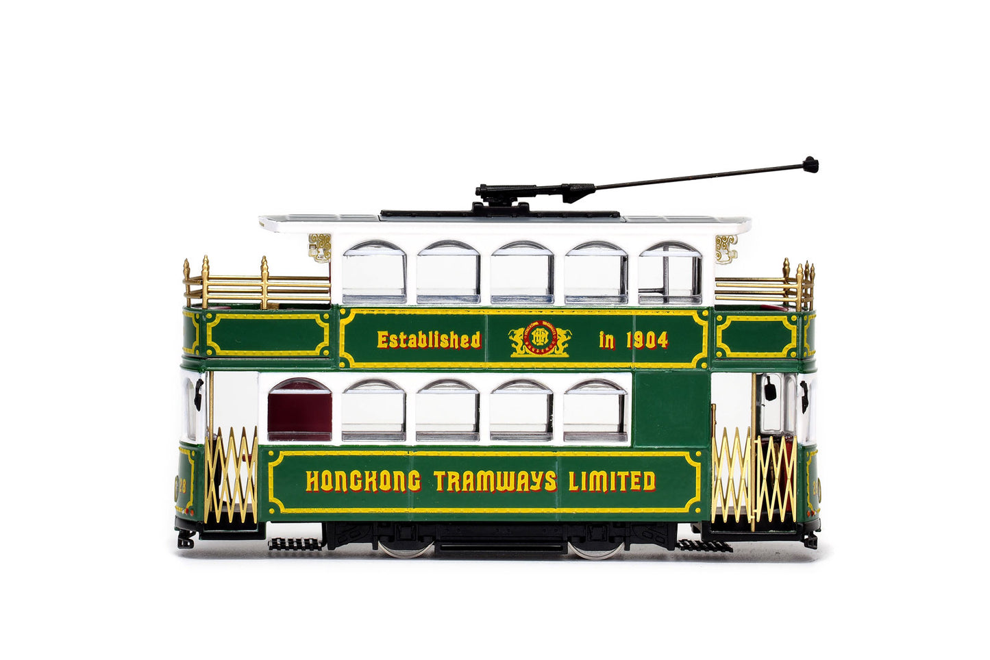 80m TT33803 Hong Kong Tramways Green Antique Tram Route #28 1/76 Scale