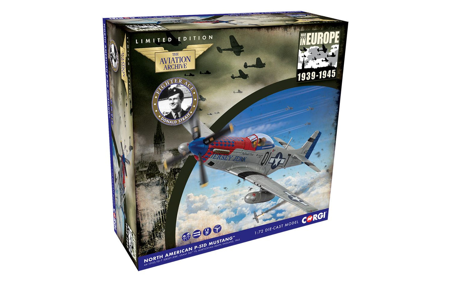 Corgi AA27708 North American P-51D Mustang 44-15152/QI-T 'Jersey Jerk'