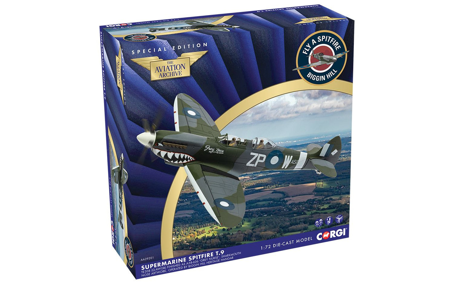 Corgi AA29201 Supermarine Spitfire T.9 TE308 (G-AWGB) as A58-606 Grey Nurse