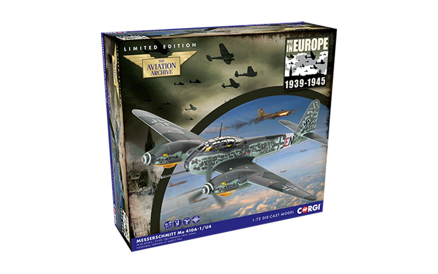 Corgi AA29701 Messerschmitt Me 410A-1/U4, W.Nr 429263 / 3U+EN, Defence of the Reich bomber killer operations 1:72  Scale *PRE ORDER £80.74*