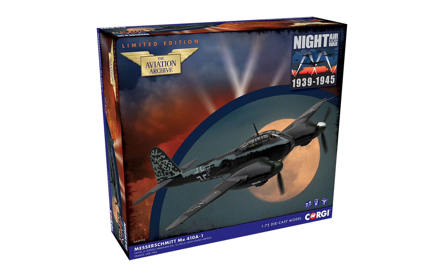 Corgi AA29702 Messerschmitt Me 410A-1 Black F, 14./KG2,  Late 1943 1:72  Scale *PRE ORDER £85.49*