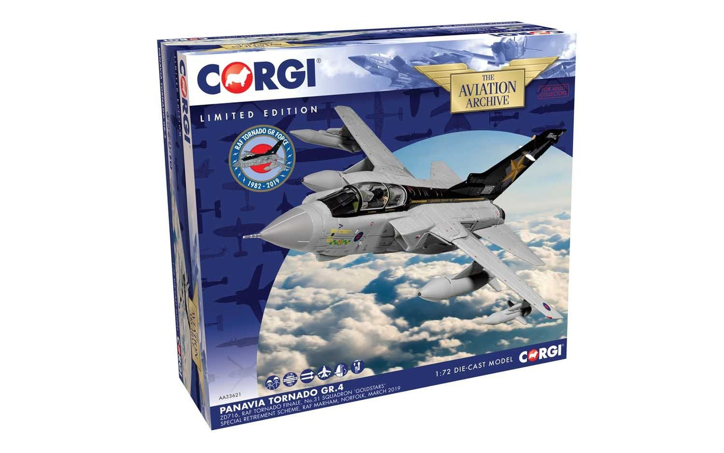Corgi AA33621 Panavia Tornado GR.4 ZA548, RAF No.31 Squadron Goldstars Retirement *LAST ONE**