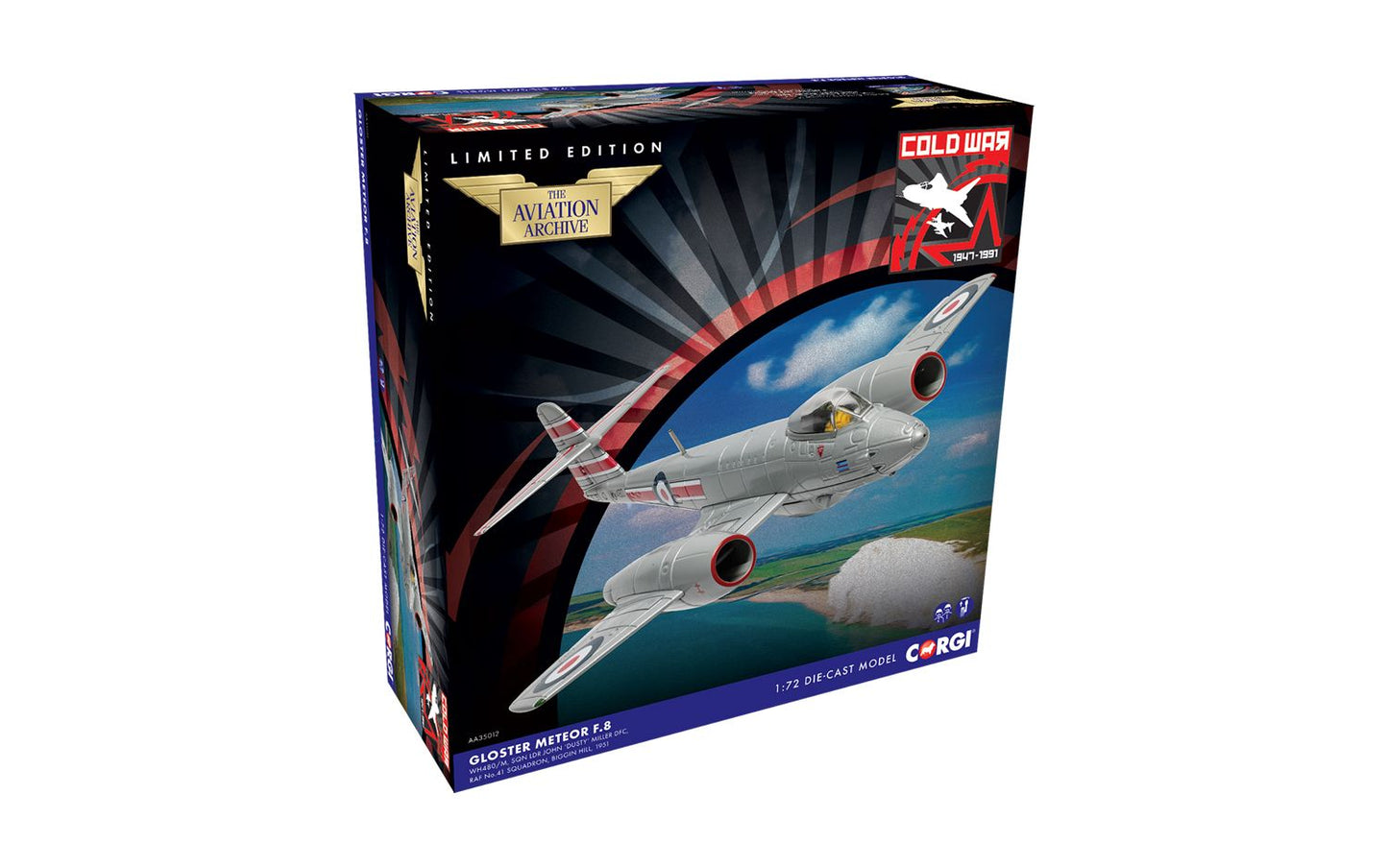 Corgi AA35012 Gloster Meteor F.Mk.8, WH480 'M', RAF Biggin Hill, 1953 1:72  Scale *PRE ORDER £67.49*