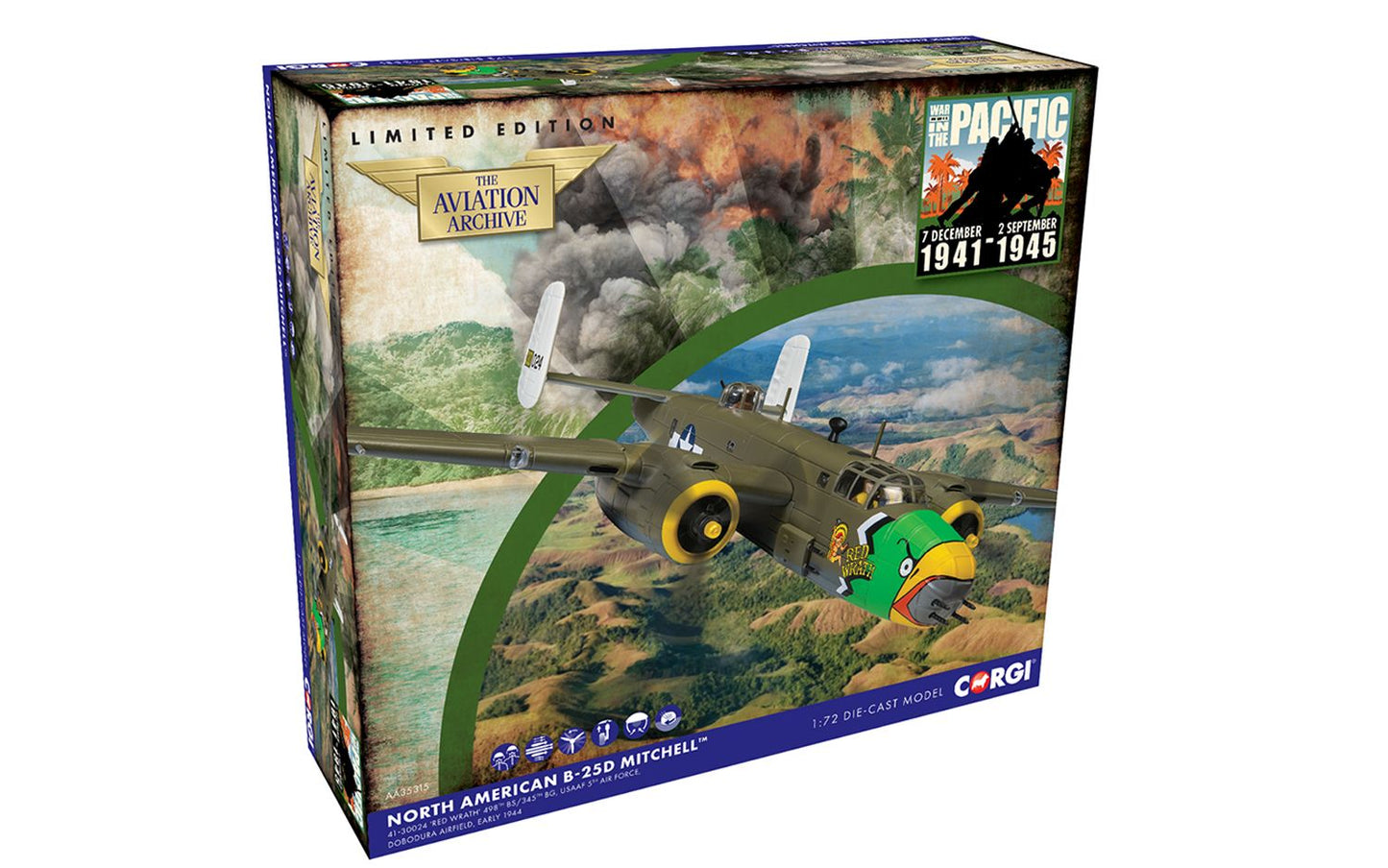 Corgi AA35315 North American B-25D Mitchell 'Red Wrath' 41-30024 345th BG 498th BS Port Moresby 44