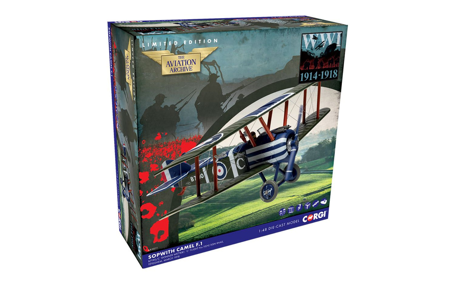 Corgi AA38111 Sopwith Camel F.1 - B7190/C - ‘Donner Wetter!’ 1:48 Scal