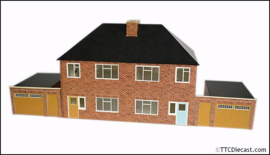 ATD Models ATD002 1950s Semi Detached House Card Kit, 1/76 Scale, OO Gauge
