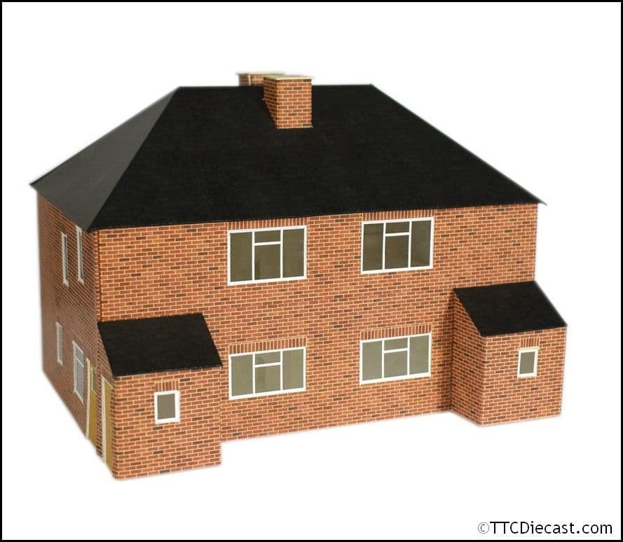 ATD Models ATD002 1950s Semi Detached House Card Kit, 1/76 Scale, OO Gauge