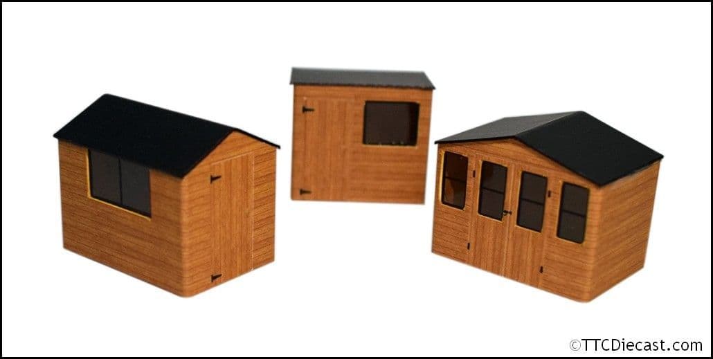 ATD Models ATD004 Shed Kit (Brown) - Set of 3, 1/76 Scale, OO Gauge