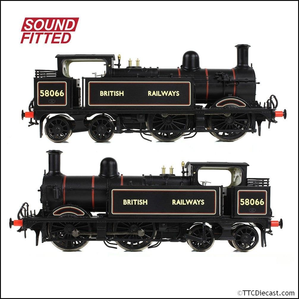 Bachmann 31-743SF MR 1532 (1P) Tank 58066 BR Lined Black (British Railways), OO Gauge