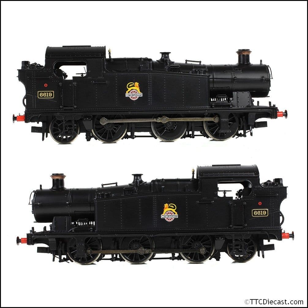 Bachmann 32-085A GWR 56XX Tank 6619 BR Black (Early Emblem), OO Gauge