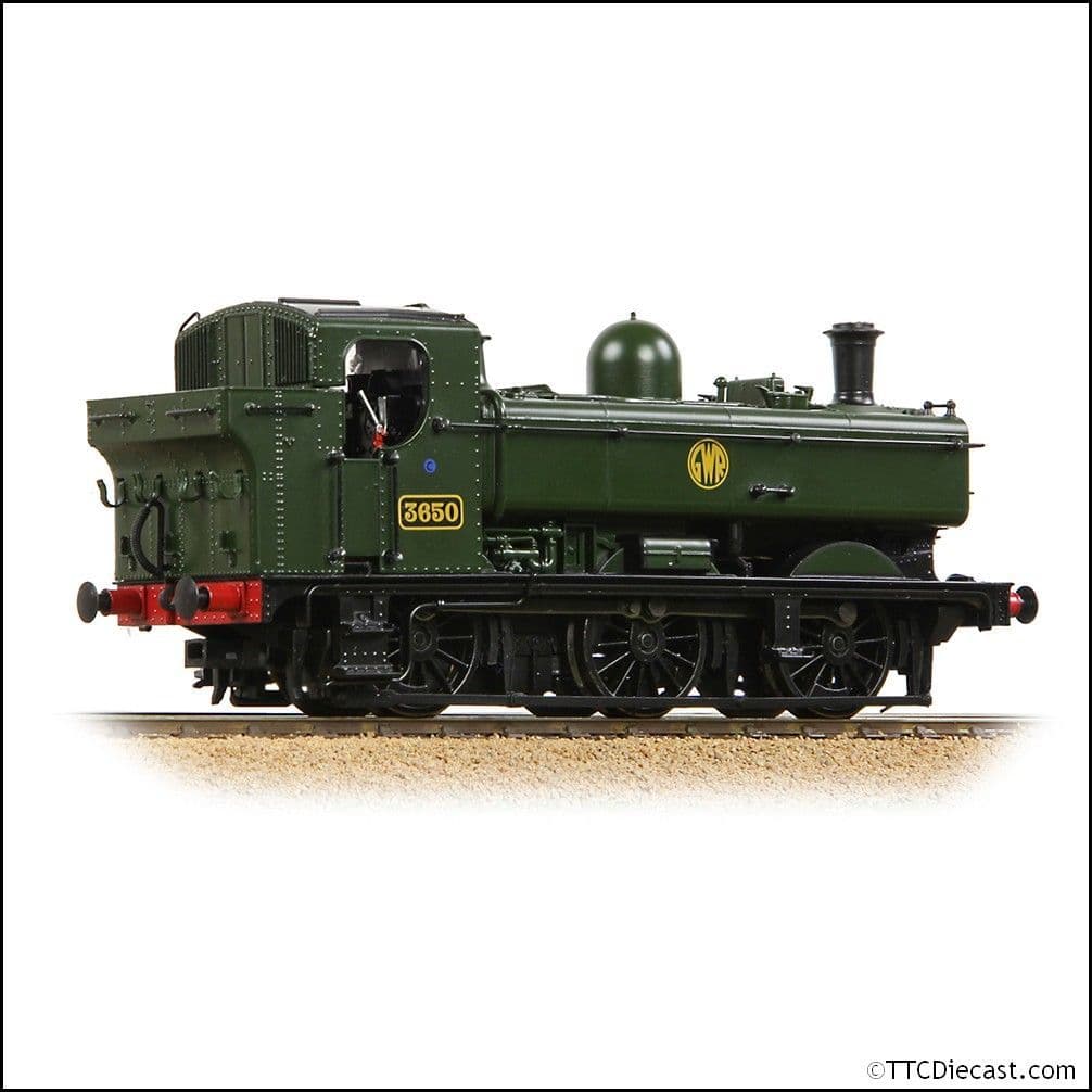 Bachmann 32-198 GWR 8750 Pannier Tank 3650 GWR Green (Shirtbutton), OO Gauge