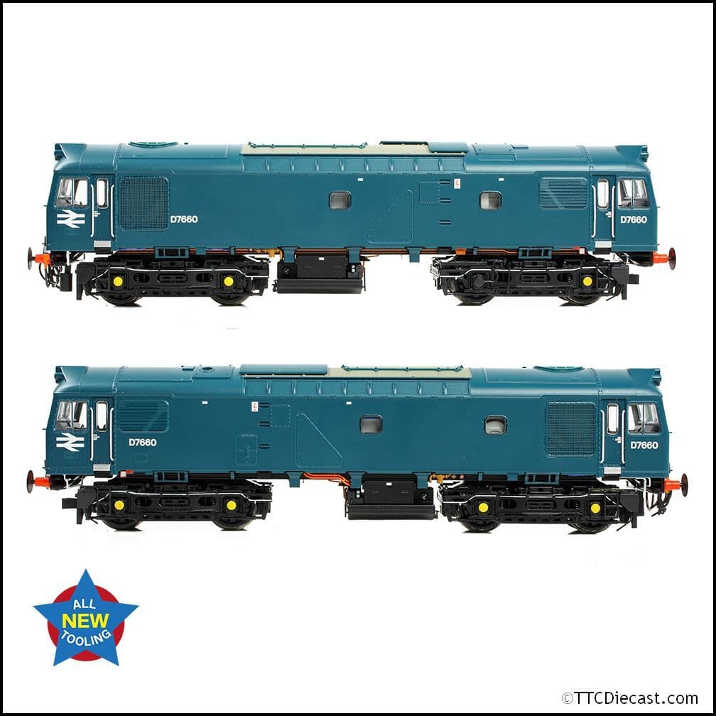 Bachmann 32-333 Class 25/3 D7660 BR Blue (Small Yellow Panels), OO Gauge