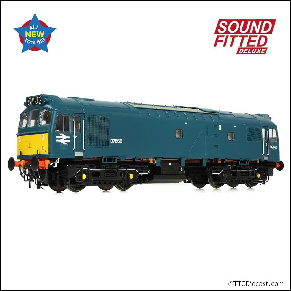 Bachmann 32-333SFX Class 25/3 D7660 BR Blue (Small Yellow Panels), OO Gauge