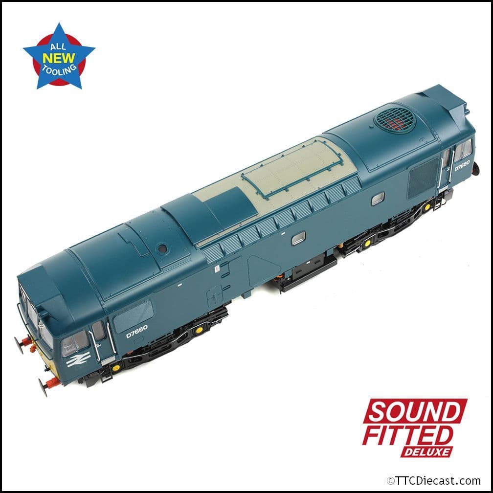 Bachmann 32-333SFX Class 25/3 D7660 BR Blue (Small Yellow Panels), OO Gauge