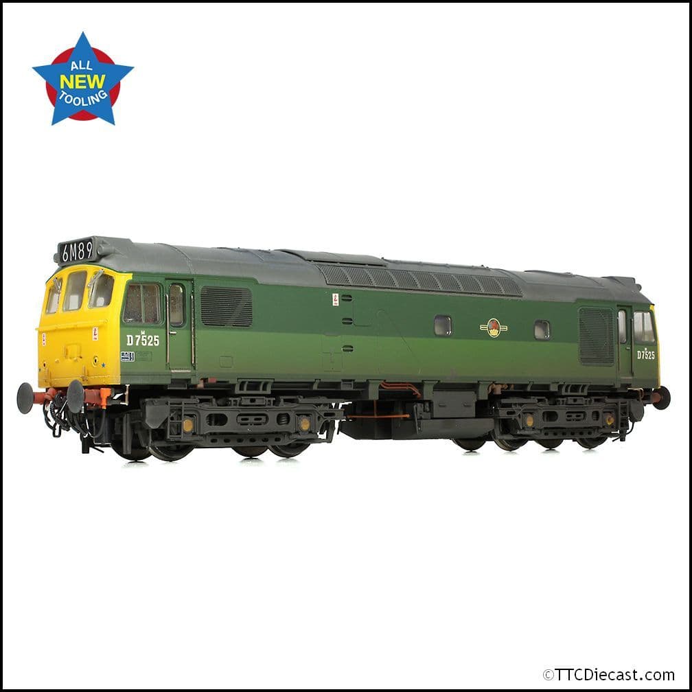 Bachmann 32-342 Class 25/2 D7525 BR Two-Tone Green (FYE) [W], OO Gauge