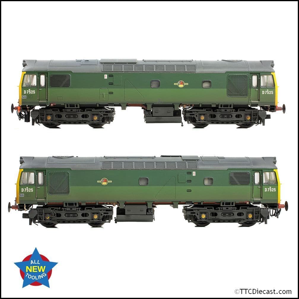 Bachmann 32-342 Class 25/2 D7525 BR Two-Tone Green (FYE) [W], OO Gauge