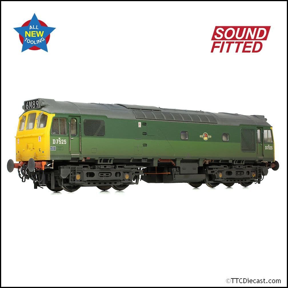 Bachmann 32-342SF Class 25/2 D7525 BR Two-Tone Green (FYE) [W], OO Gauge