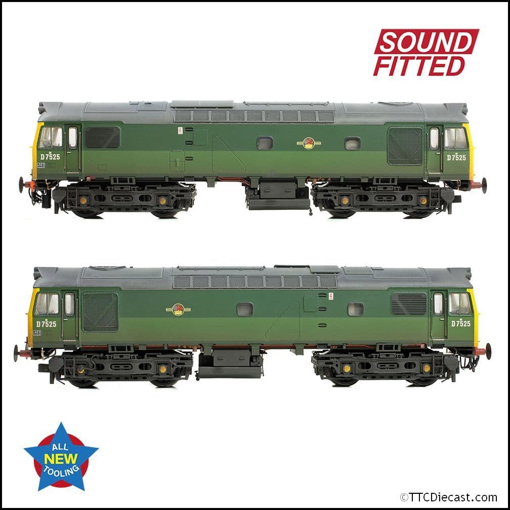 Bachmann 32-342SF Class 25/2 D7525 BR Two-Tone Green (FYE) [W], OO Gauge