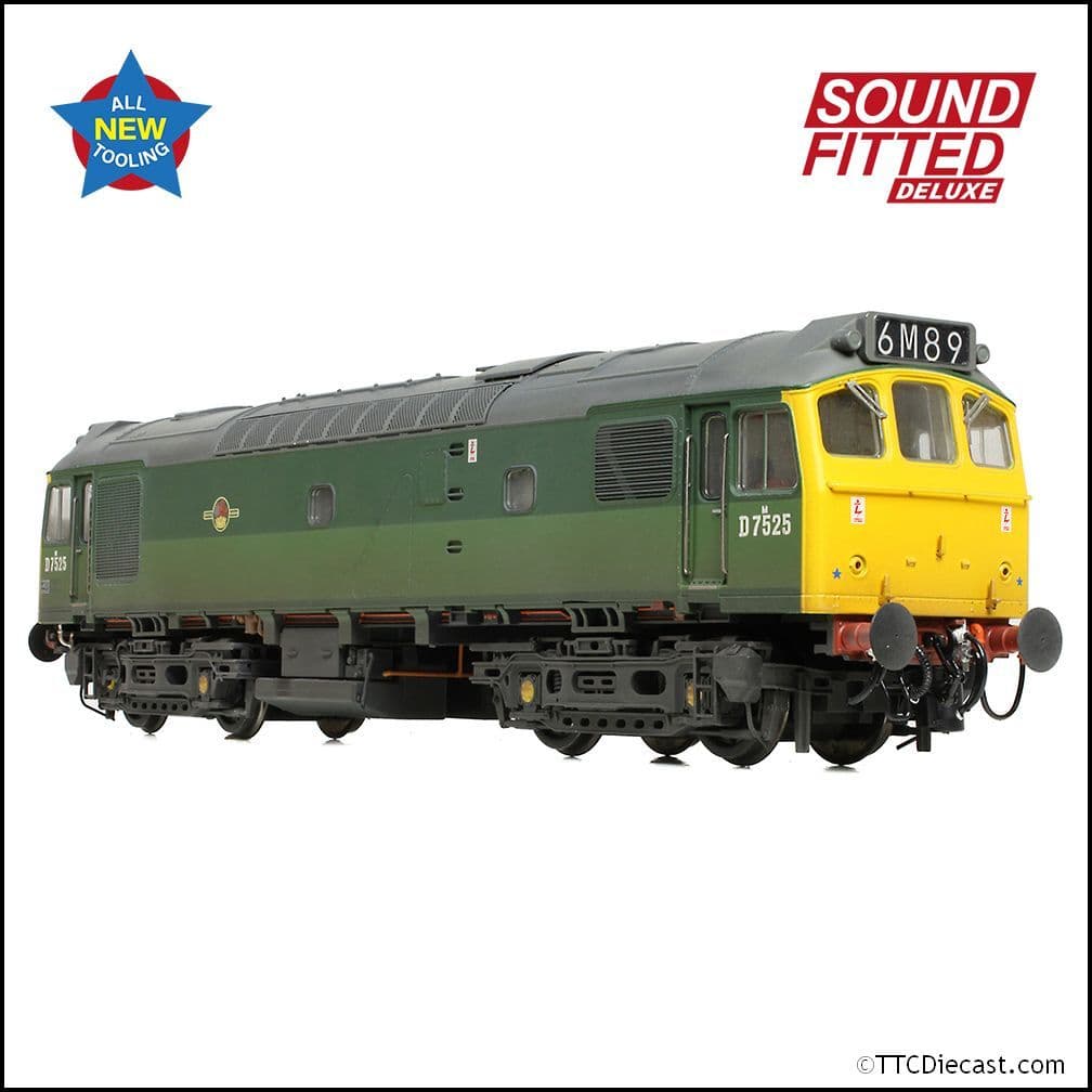 Bachmann 32-342SFX Class 25/2 D7525 BR Two-Tone Green (FYE) [W], OO Gauge