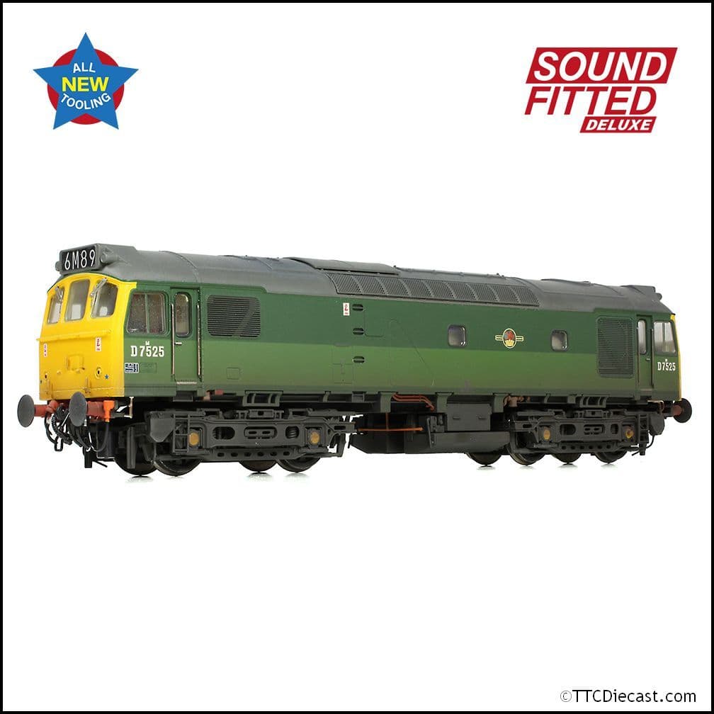 Bachmann 32-342SFX Class 25/2 D7525 BR Two-Tone Green (FYE) [W], OO Gauge
