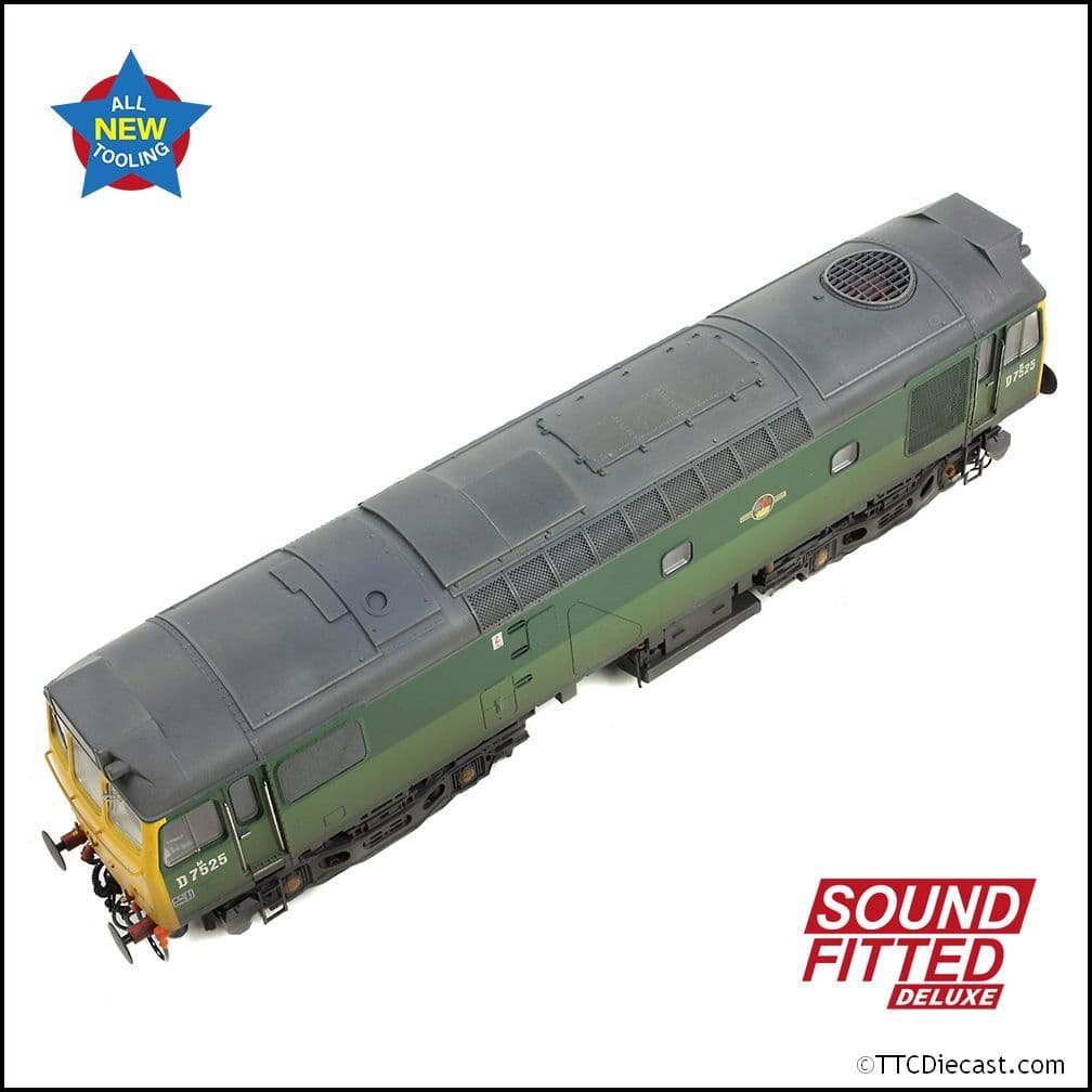 Bachmann 32-342SFX Class 25/2 D7525 BR Two-Tone Green (FYE) [W], OO Gauge