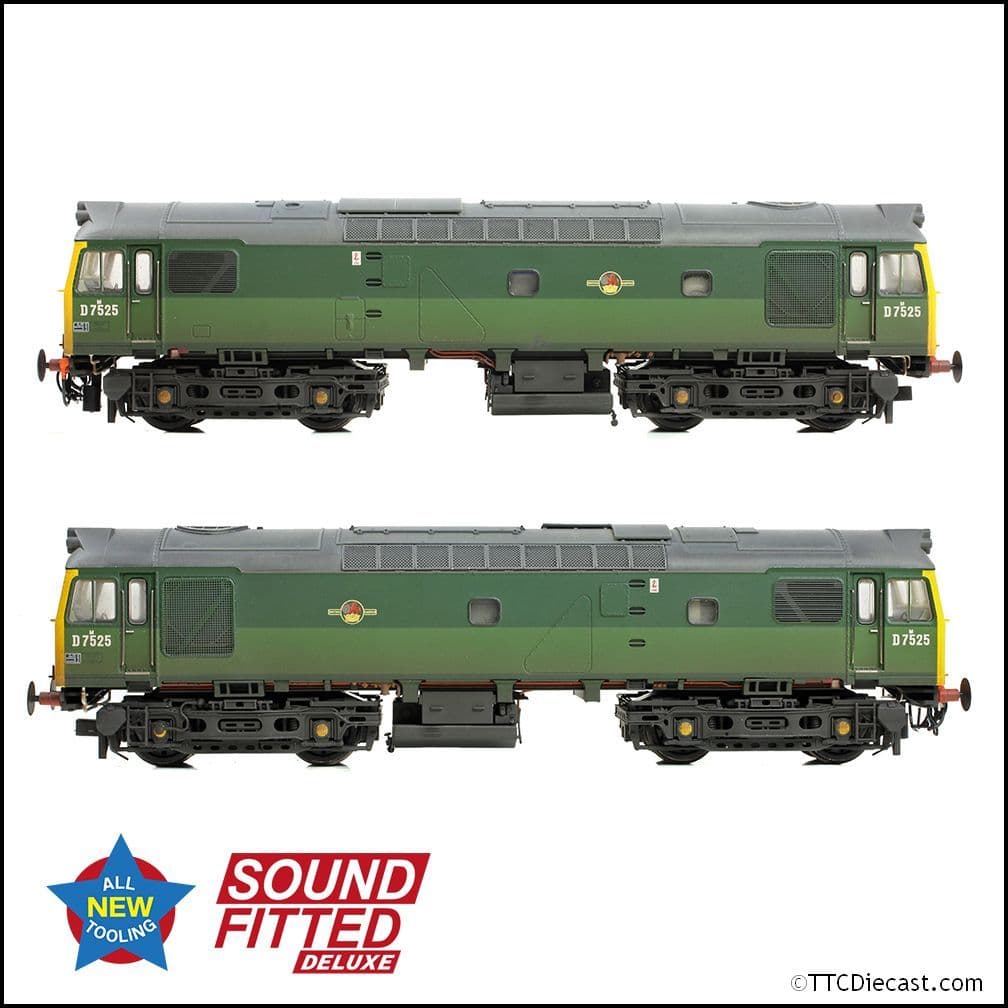 Bachmann 32-342SFX Class 25/2 D7525 BR Two-Tone Green (FYE) [W], OO Gauge