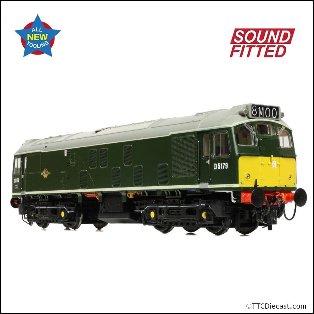 Bachmann 32-343ASF Class 25/1 D5179 BR Green (Small Yellow Panels), OO Gauge