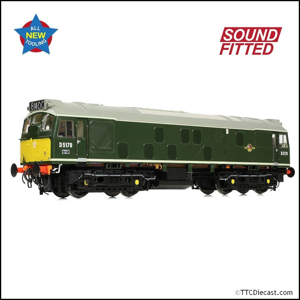 Bachmann 32-343ASF Class 25/1 D5179 BR Green (Small Yellow Panels), OO Gauge