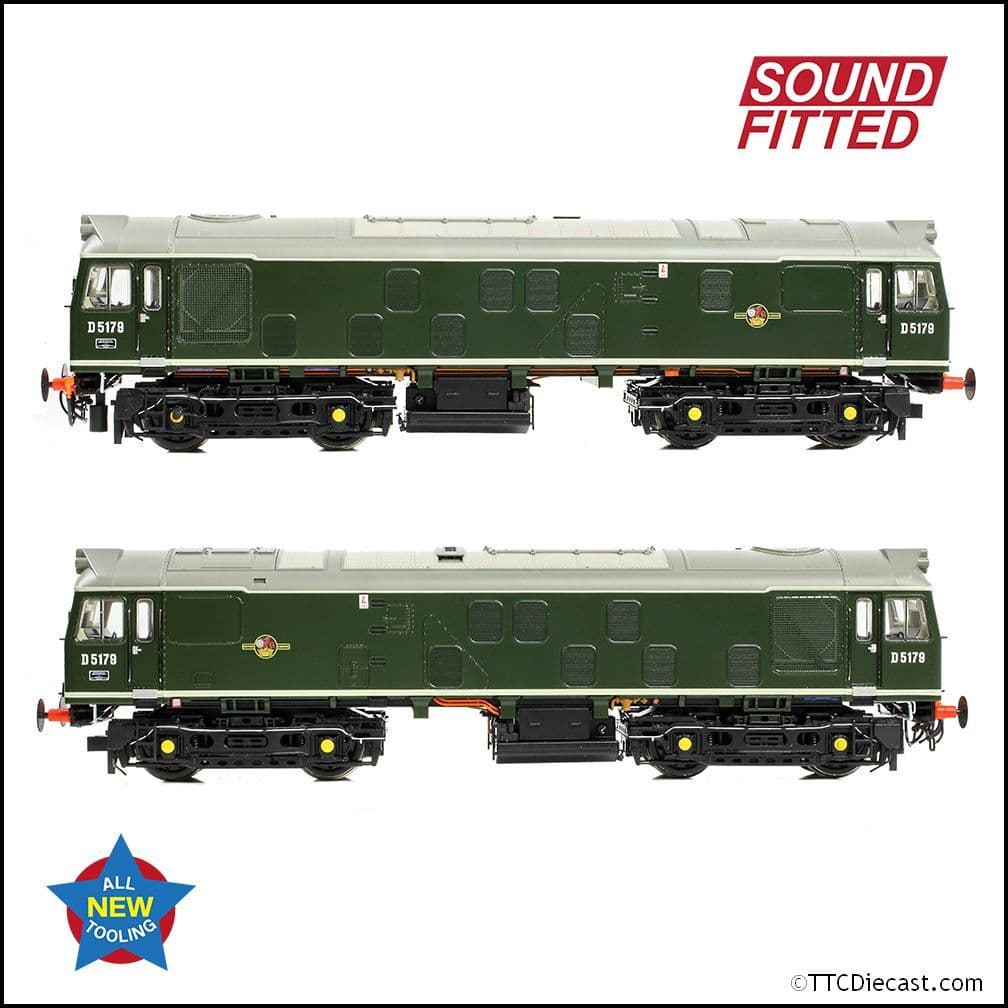 Bachmann 32-343ASF Class 25/1 D5179 BR Green (Small Yellow Panels), OO Gauge