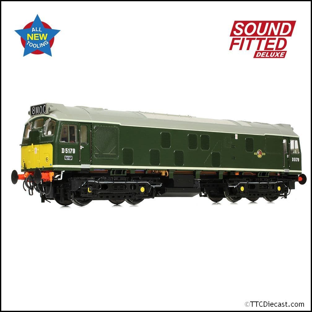Bachmann 32-343ASFX Class 25/1 D5179 BR Green (Small Yellow Panels), OO Gauge
