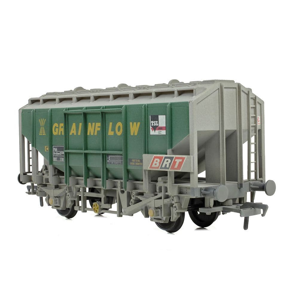 Bachmann 33-132B 35 Ton PAA Bulk Grain Wagon 'Grainflow' Green & Grey, Wthrd OO Gauge *PRE ORDER £31.46*