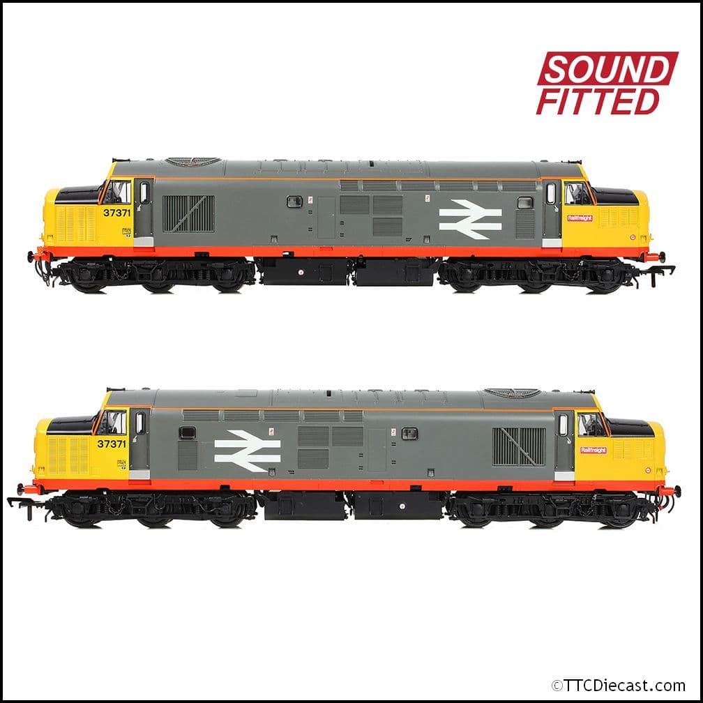 Bachmann 35-305SF Class 37/0 Centre Headcode 37371 BR Railfeight (Red Stripe), OO Gauge