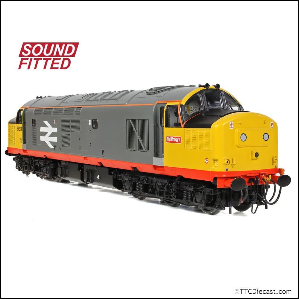 Bachmann 35-305SF Class 37/0 Centre Headcode 37371 BR Railfeight (Red Stripe), OO Gauge