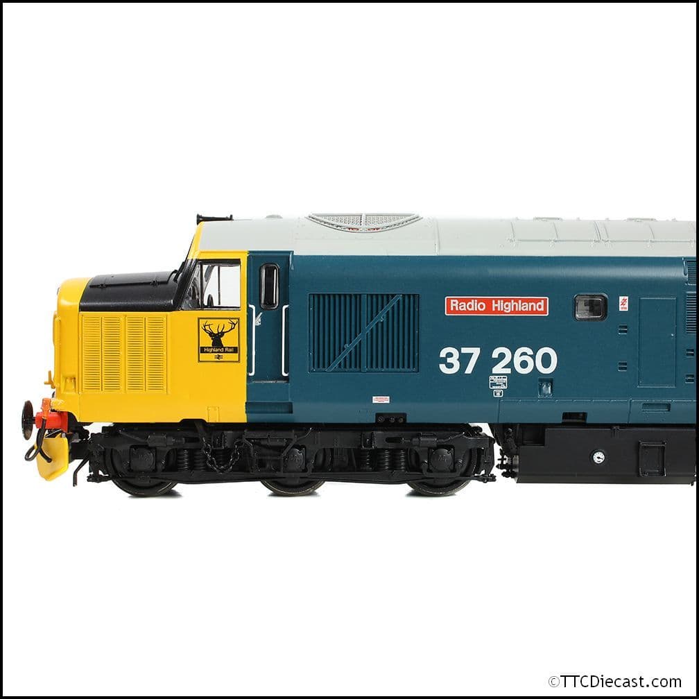 Bachmann 35-309 Class 37/0 Centre H/Code 37260 'Radio Highland' BR Blue (LL), OO Gauge