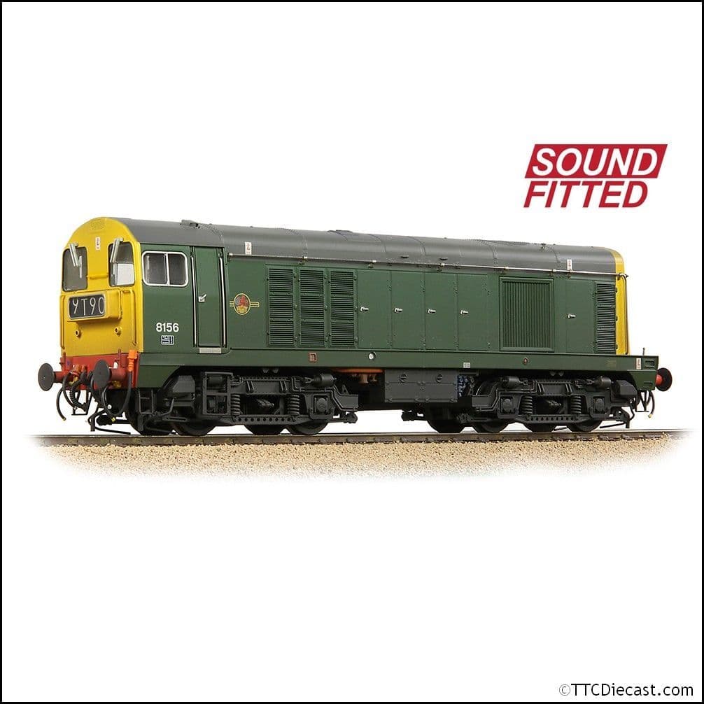 Bachmann 35-360SF Class 20/0 Headcode Box 8156 BR Green (Full Yellow Ends) Weathered, OO Gauge