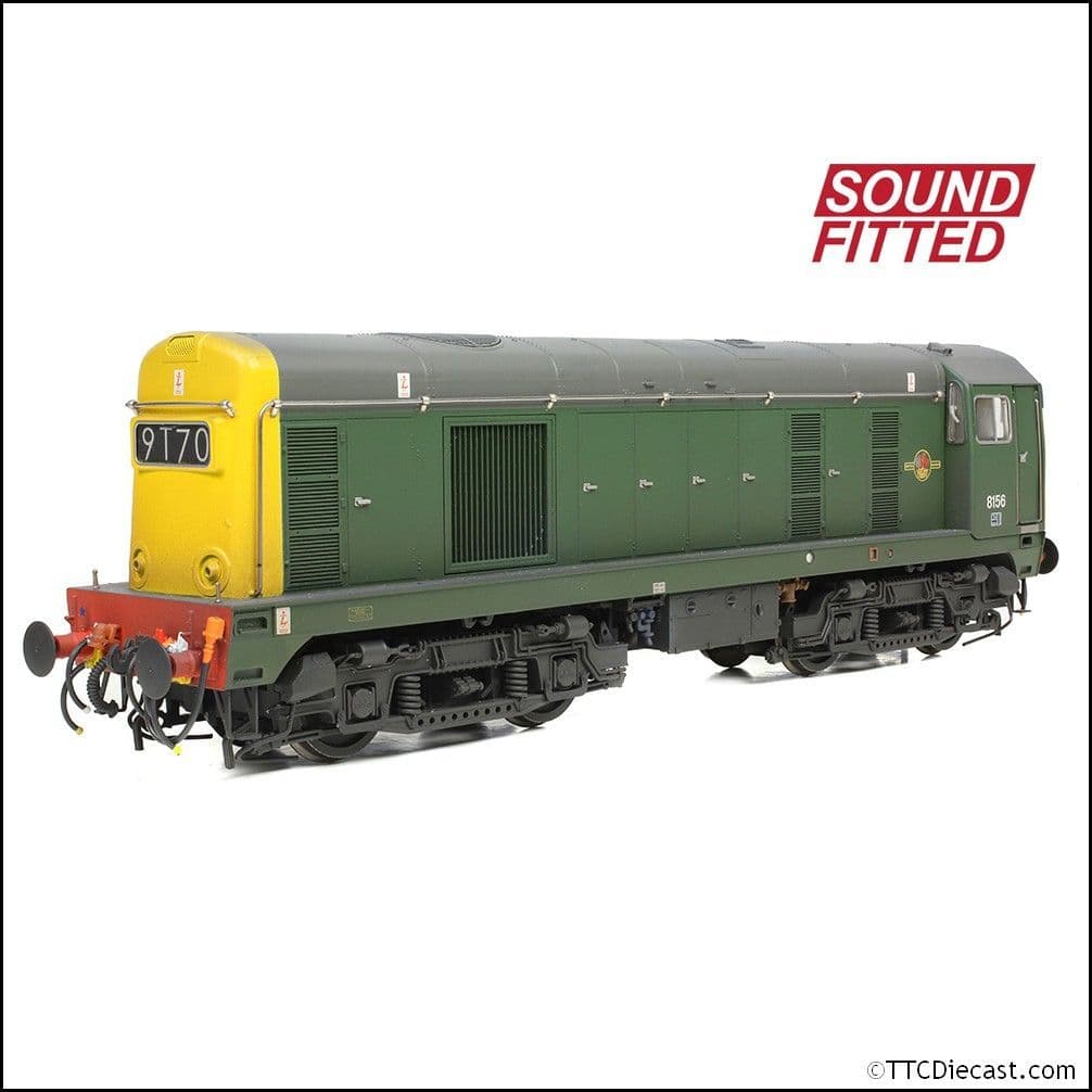 Bachmann 35-360SF Class 20/0 Headcode Box 8156 BR Green (Full Yellow Ends) Weathered, OO Gauge