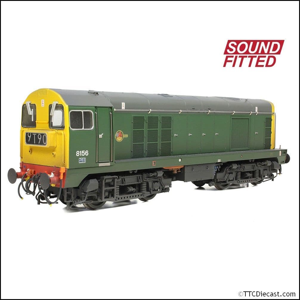 Bachmann 35-360SF Class 20/0 Headcode Box 8156 BR Green (Full Yellow Ends) Weathered, OO Gauge