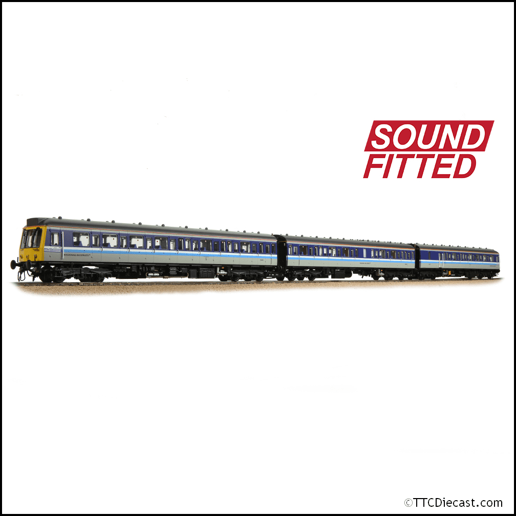 Bachmann 35-505SF Class 117 3-Car DMU 117308 BR Regional Railways, OO Gauge