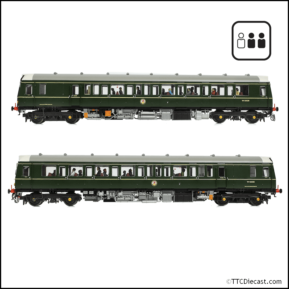 Bachmann 35-528PF Class 121 Single-Car DMU W55028 BR Green (SYP) [PF], OO Gauge