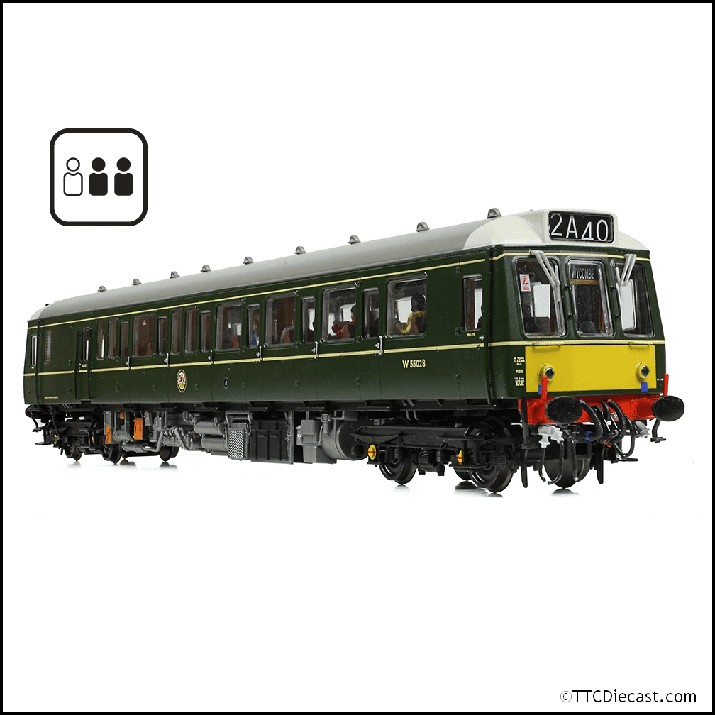 Bachmann 35-528PF Class 121 Single-Car DMU W55028 BR Green (SYP) [PF], OO Gauge