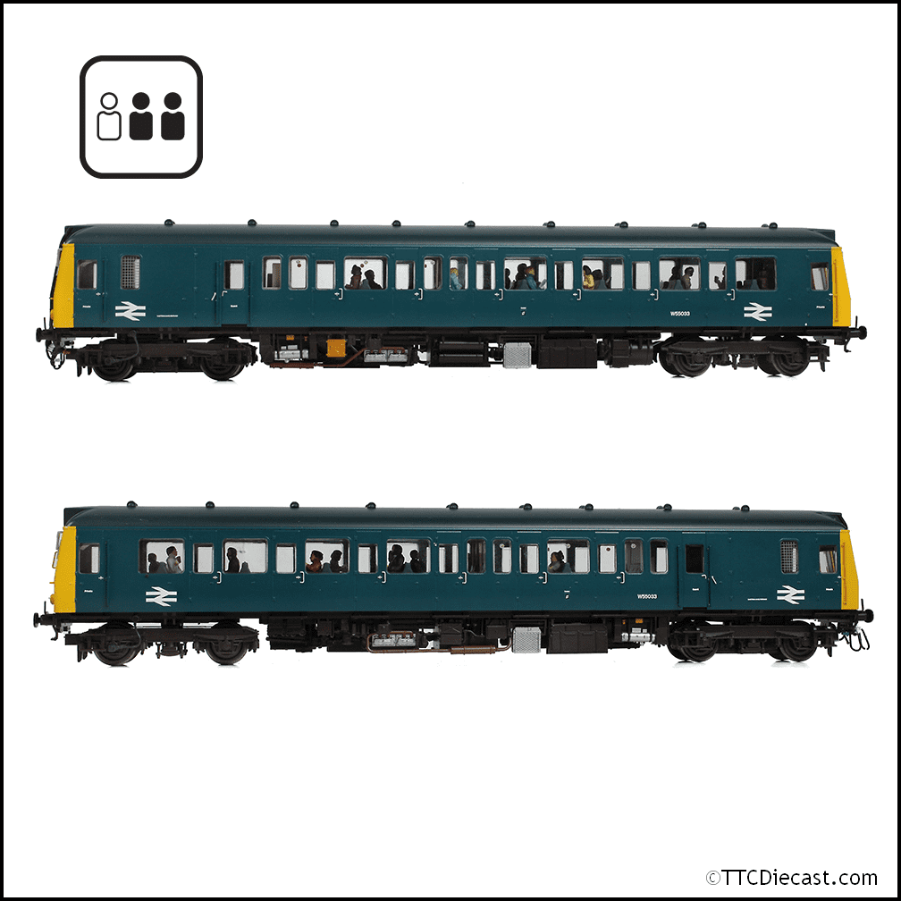 Bachmann 35-529PF Class 121 Single-Car DMU W55033 BR Blue [PF], OO Gauge