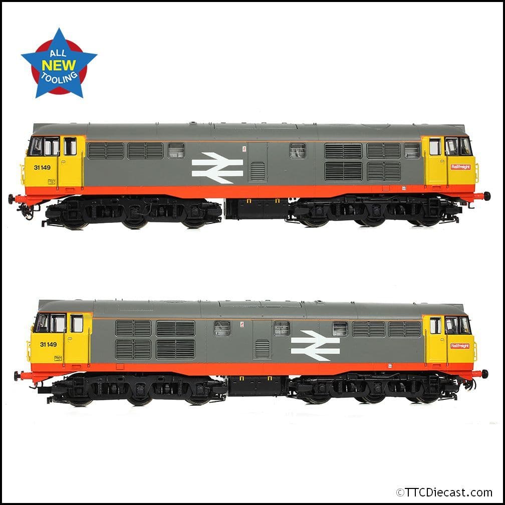 Bachmann 35-821A Class 31/1 Refurb'31149 BR Railfreight (Red Stripe), OO Gauge