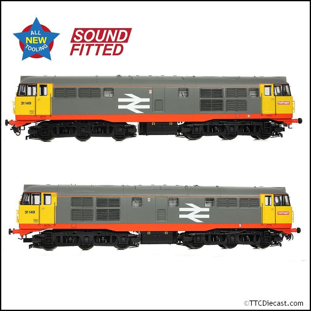 Bachmann 35-821ASF Class 31/1 Refurb'31149 BR Railfreight (Red Stripe), OO Gauge