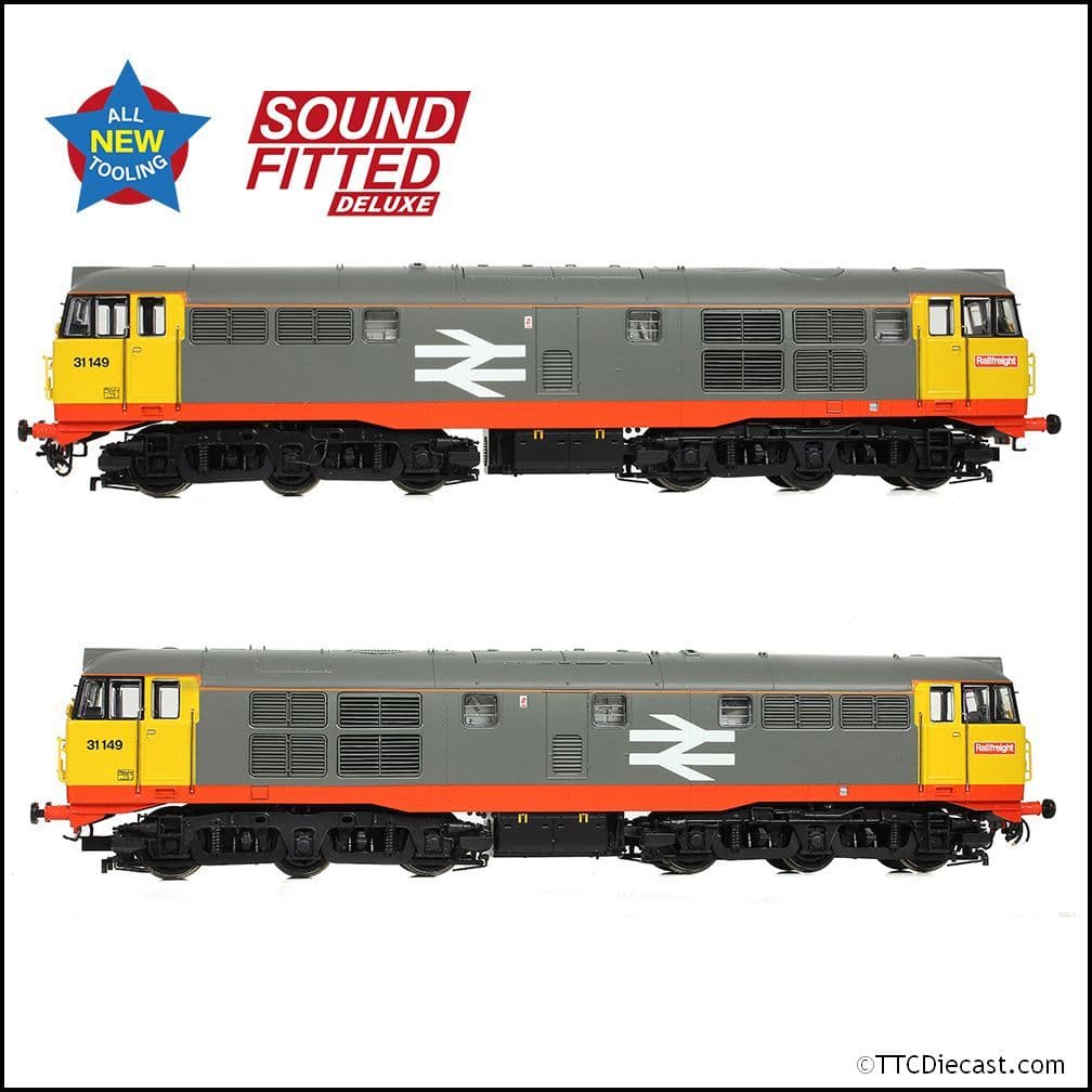 Bachmann 35-821ASFX Class 31/1 Refurb'31149 BR Railfreight (Red Stripe), OO Gauge