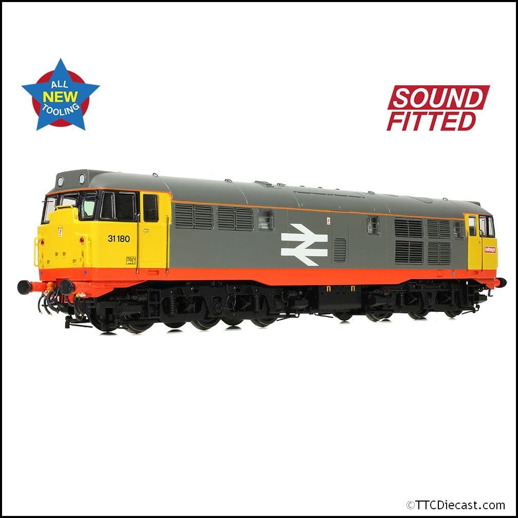 Bachmann 35-821SF Class 31/1 Refurb'31180 BR Railfreight (Red Stripe), OO Gauge